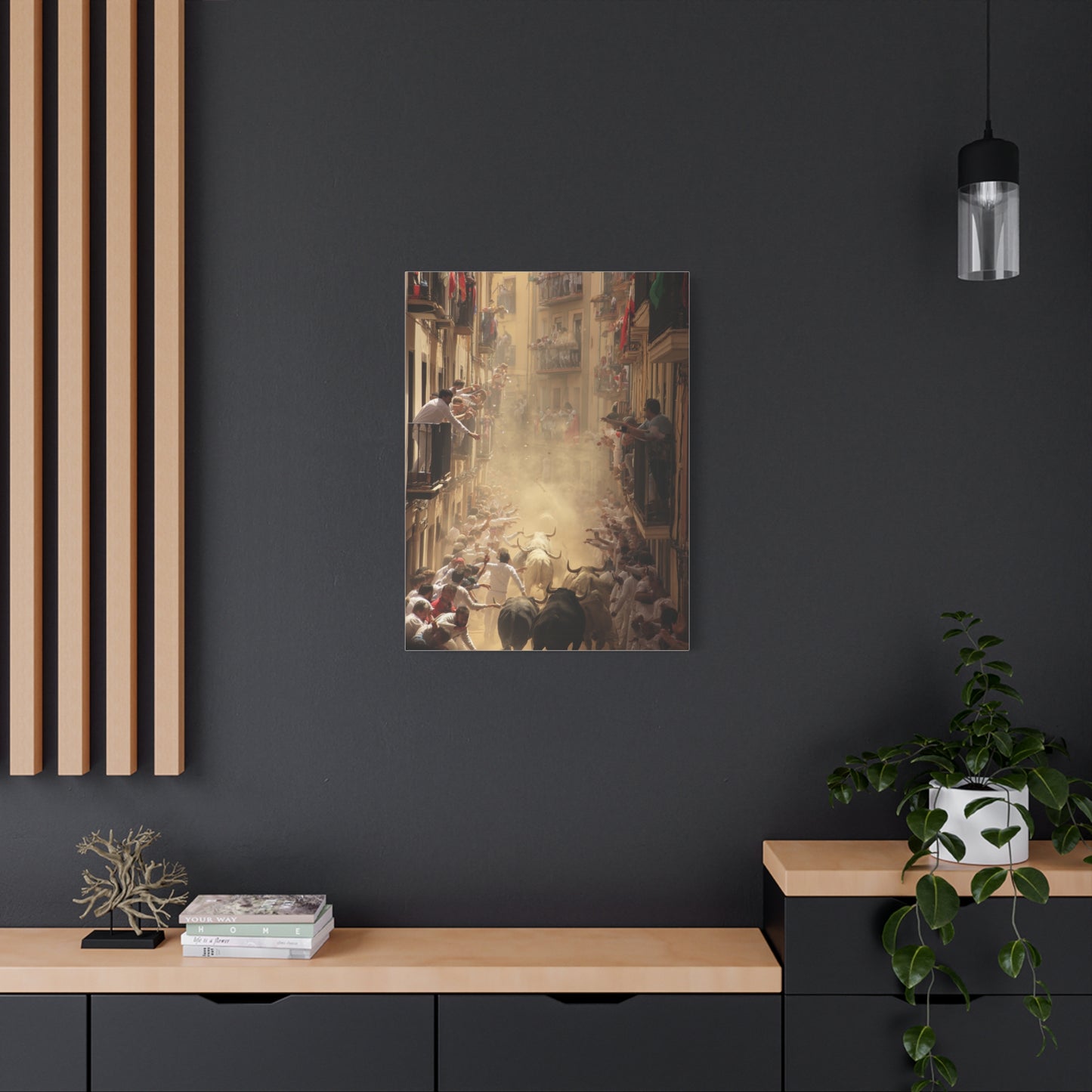 Running of the Bulls Festival Charge Wall Art & Canvas Print