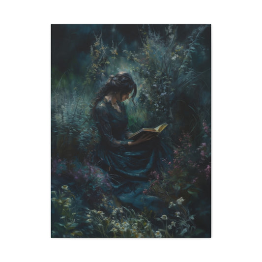 Lady Reading Dark Wall Art & Canvas Prints