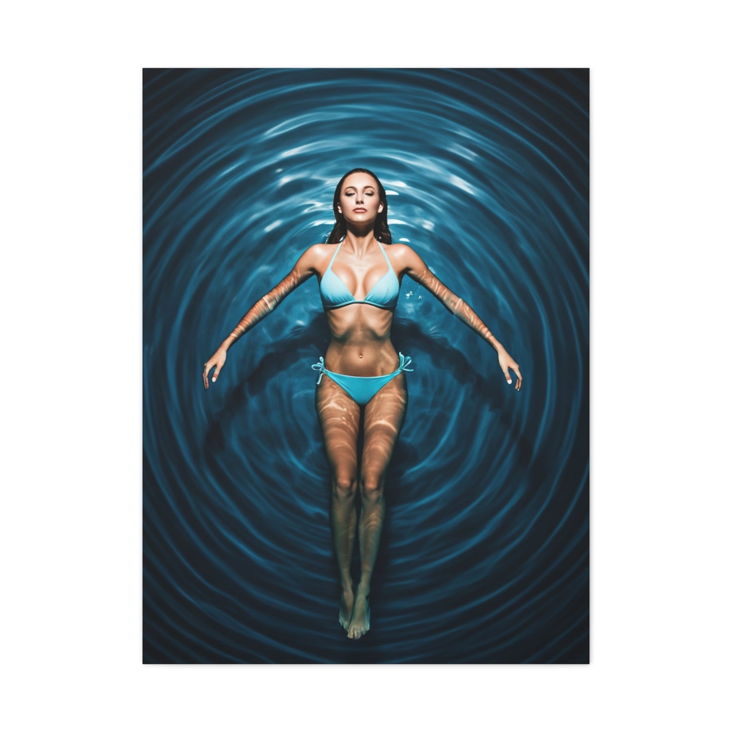 Floating Serenity in Deep Blue Pool Wall Art & Canvas Prints