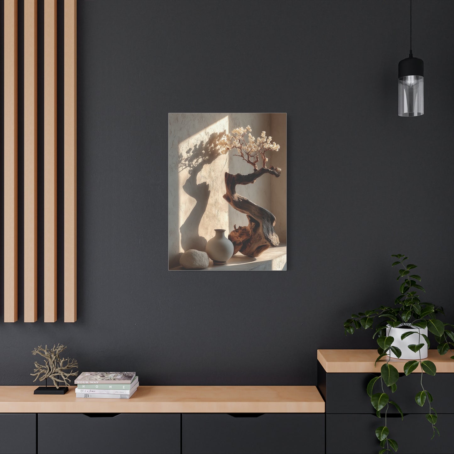 Sculptural Driftwood Bonsai Wall Art & Canvas Print