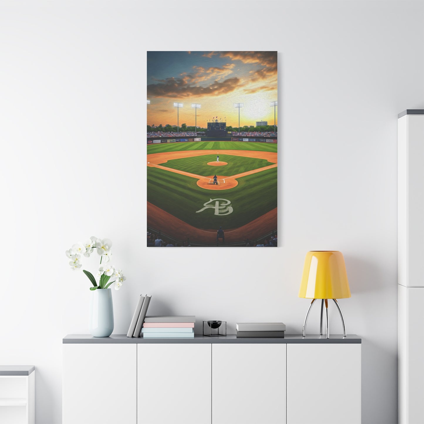 Sunset Baseball Field Peaceful Sports Landscape Wall Art & Canvas Prints