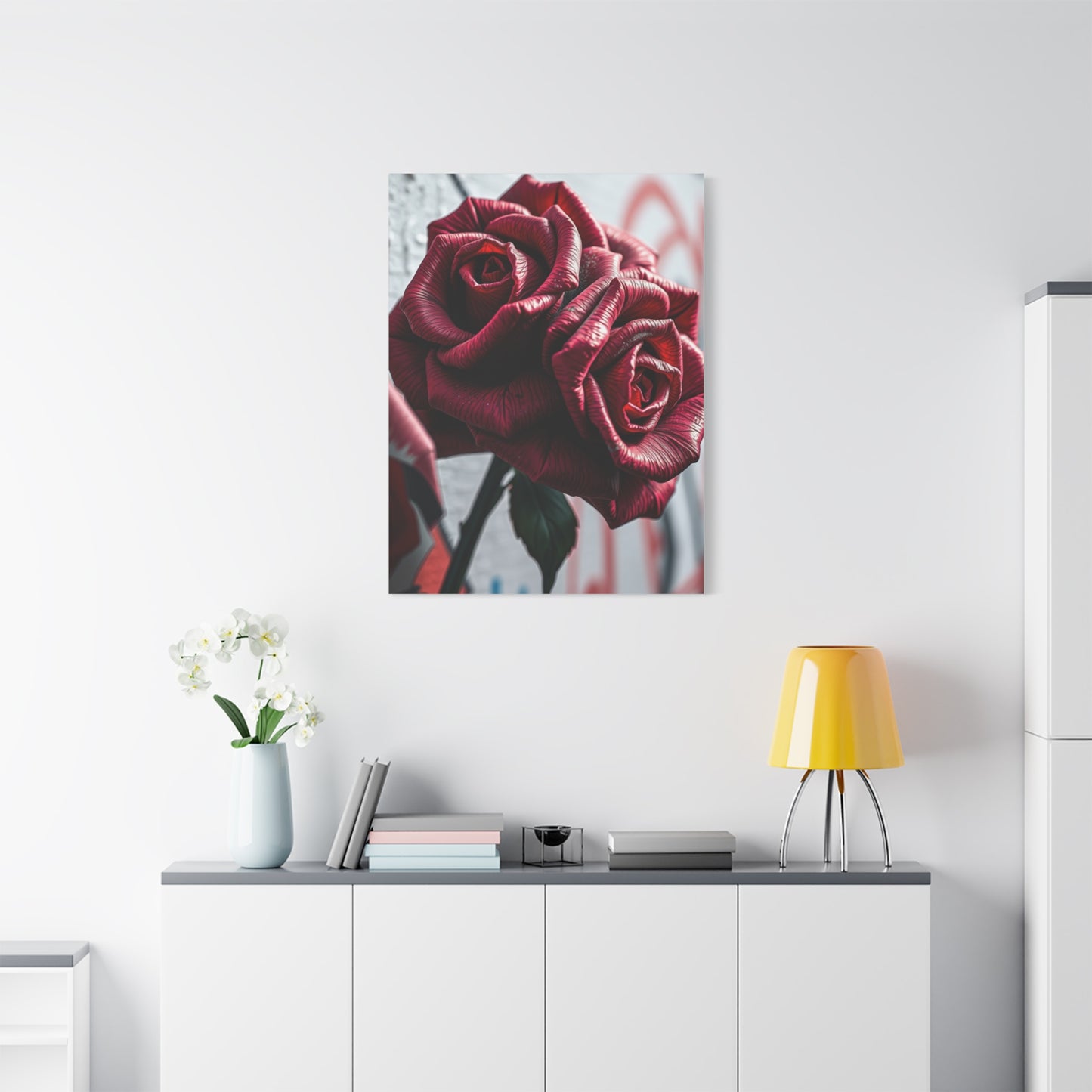 Vivid Rose Graffiti Masterpiece Wall Art & Canvas Print