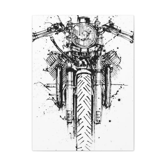 Cafe Racer Drawing Motorcycle Wall Art & Canvas Prints