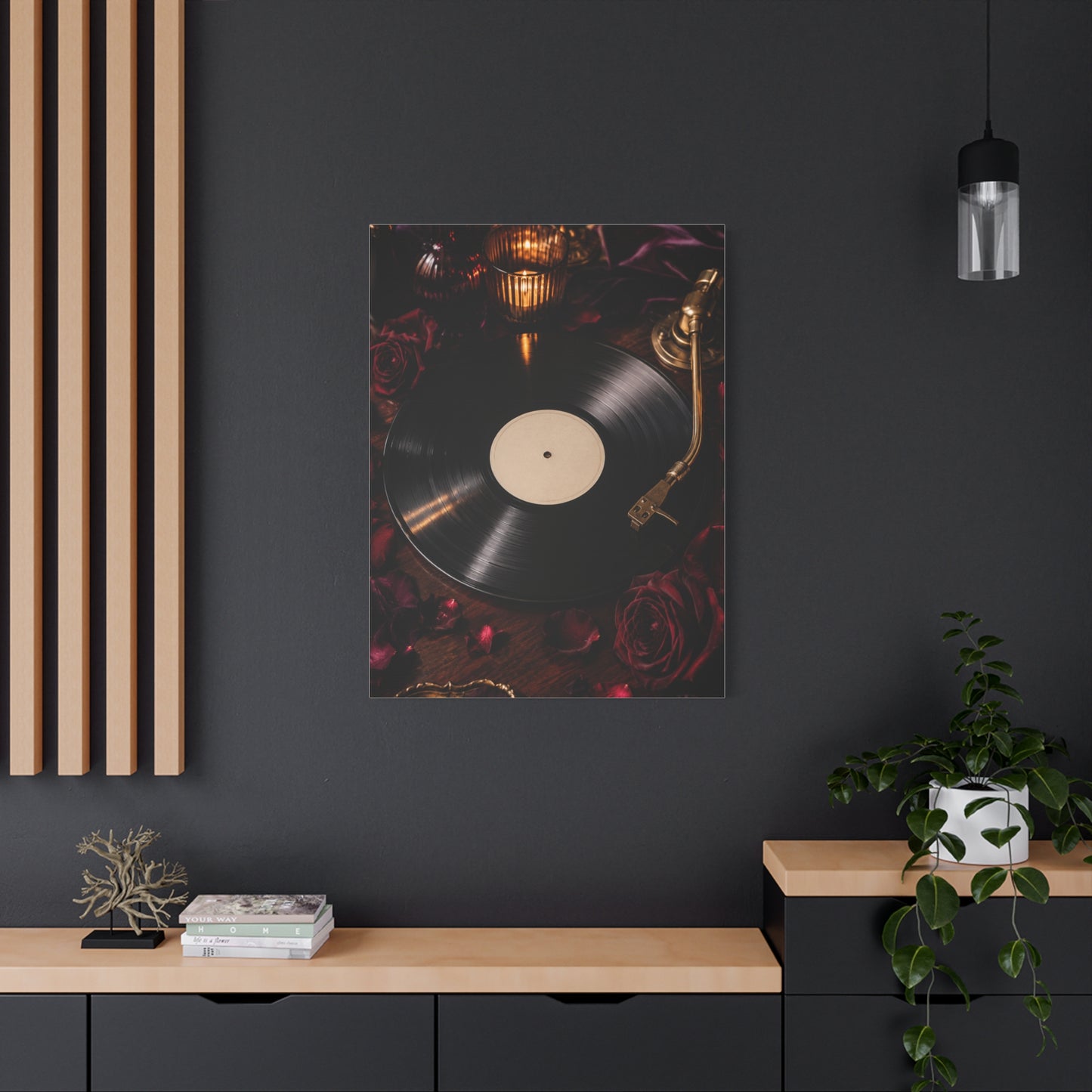 Vinyl Record Candlelit Romance Still Life Wall Art & Canvas Print