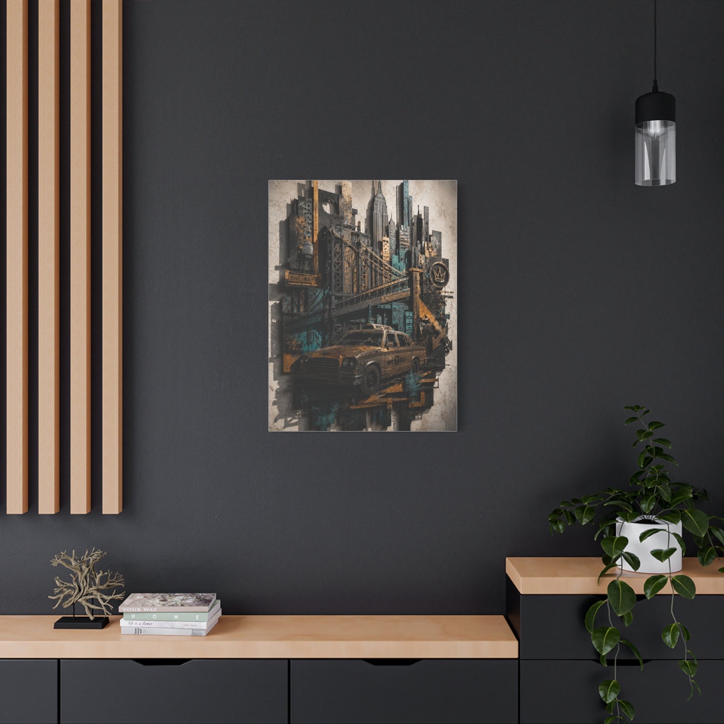 NYC Bridge Urban Collage Street Wall Art & Canvas Print