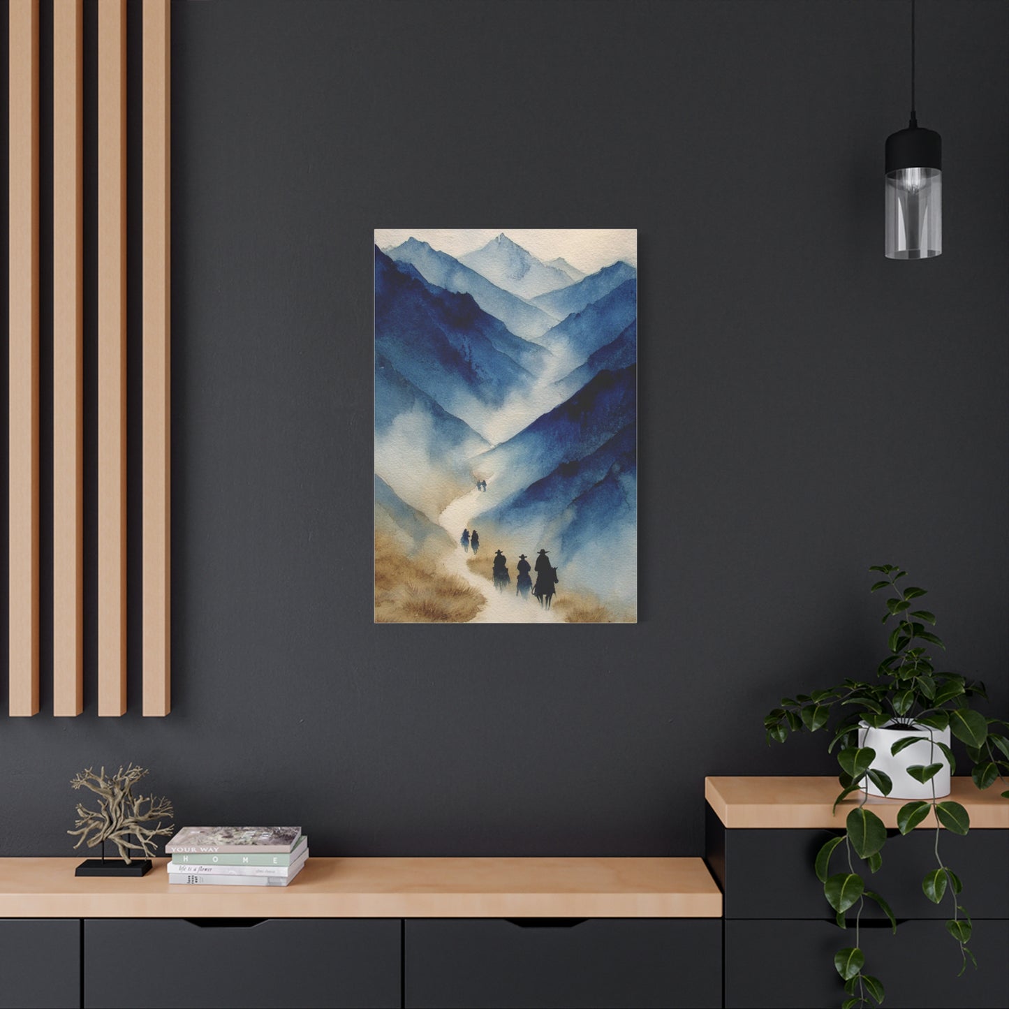 Misty Mountain Riders Watercolor Wall Art & Canvas Print